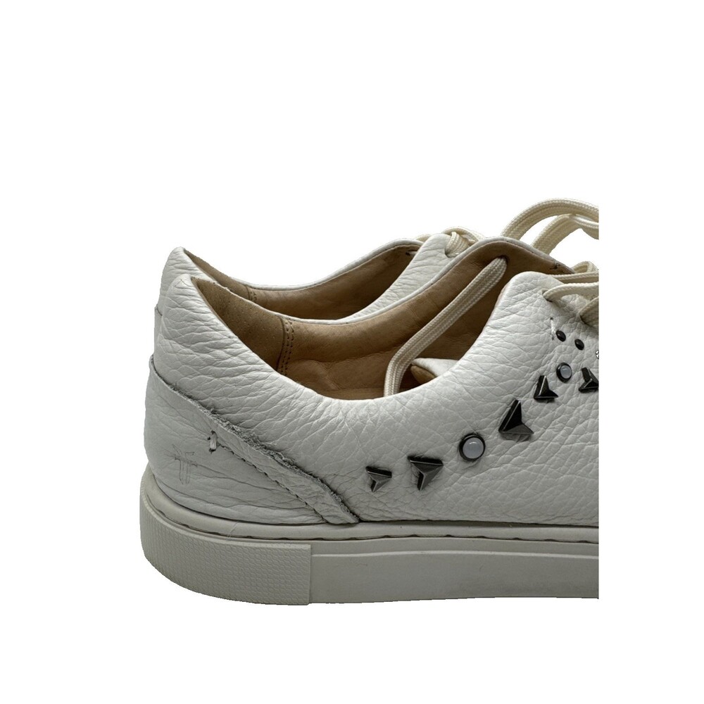 Frye Ivy Deco Women's Studded  Low Lace Leather Sneakers Shoes 8.5 White - Picture 10 of 11